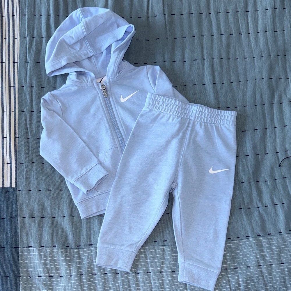Nike Light Blue Baby Hoodie & Joggers Set